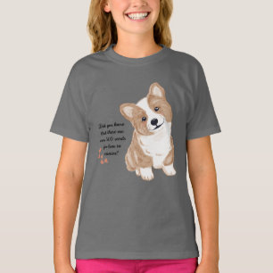 Süßes Corgi-Welpen-Liebe-Kinder-Grau-T-Shirt T-Shirt