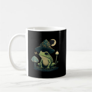 Süßes Cottagecore-ästhetisches Frosch-Pilz-Mond-He Kaffeetasse