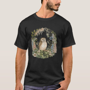 Süßes cottagecore Eule & Wildblumen Gärtner Garten T-Shirt