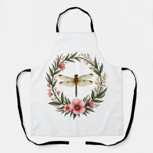 Süßes Cottagecore Floral Libellen Ästhetik Mädchen Schürze