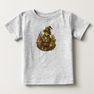 Süßes Cottagecore-Frosch-Hexen-Baby-T-Shirt Baby T-shirt