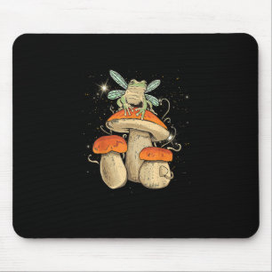Süßes Cottagecore-Pilz-Frosch-Goblincore-Style Mousepad