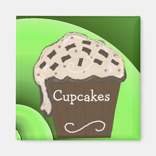 Süßes Cupcake-Design Magnet (Vorne)