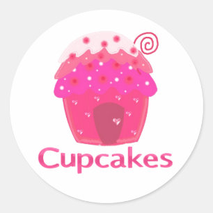Süßes Cupcake-Haus Runder Aufkleber