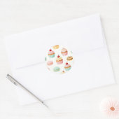 Süßes Cupcake-Macaron-Muster Runder Aufkleber (Umschlag)