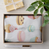 Süßes Cupcake-Macaron-Muster Seidenpapier (Geschenk)