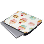 Süßes Cupcake-Macarons-Muster Laptopschutzhülle (Vorne Knopf)