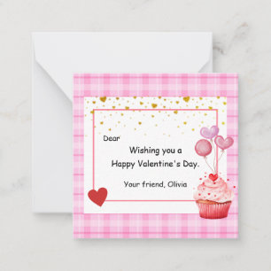 Süßes Cupcake Valentinstag für Kinder Mitteilungskarte