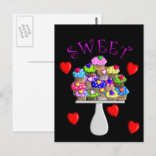 Süßes Cupcakes Geschenke Postkarte (Vorne/Hinten)