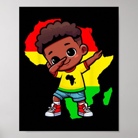 Süßes Dabbing-Kind Schwarze Geschichte Monat Kinde Poster (Vorne)