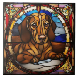 Süßes Dachshund-Dekorationskeramikfliese Fliese