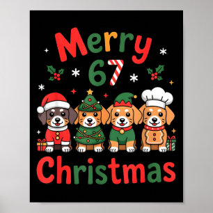 Süßes Dachshund-Weihnachtsdesign Lustiger Holiday- Poster
