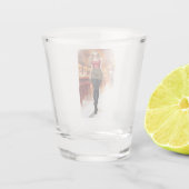 Süßes Dame an der Bar Schnapsglas (Rückseite)