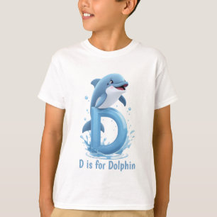 Süßes Delfin-Kinder-T-Shirt   D steht für Delfin A T-Shirt