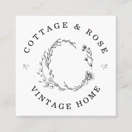 Süßes & Delikates Shabby Hütte Blumenkohl Quadratische Visitenkarte