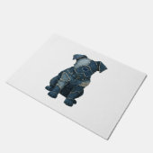 Süßes Denim-Patchwork-Kunst-Hund-T-Shirt Fußmatte (Schrägansicht)