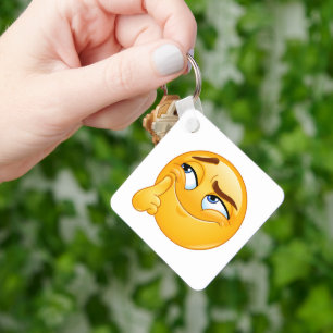 Süßes Denk-Emoji Lustiges Grinsendes Gesicht Schlü Schlüsselanhänger