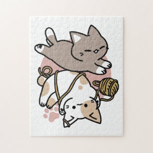 Süßes Design mit spielenden Katzen – Lustige Pfote Puzzle