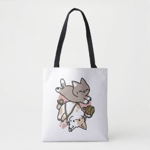 Süßes Design mit verspielten Katzen – Lustige Pfot Tasche