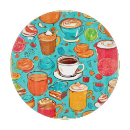 Süßes Dessert & Drink Art Schneidebrett