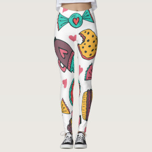 Süßes Dessert, handgezeichnet Vintage Illustration Leggings