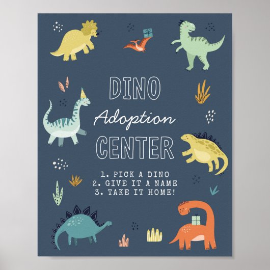 Süßes Dinosaurier-Annahmeschild Poster (Vorne)