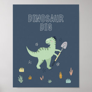 Süßes Dinosaurier-Ausgrabungsschild Poster