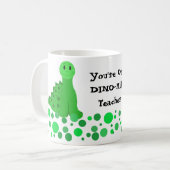 Süßes Dinosaurier-Lehrer-Design Kaffeetasse (Vorderseite Links)