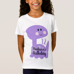 Süßes Dinosaurier-lila-Birthday-Party-T-Shirt T-Shirt
