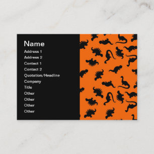 Süßes Dinosaurier-Muster auf Orange Visitenkarte