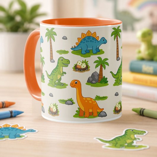 Süßes Dinosaurier-Muster für Kinder Tasse