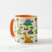 Süßes Dinosaurier-Muster für Kinder Tasse (Vorderseite Links)