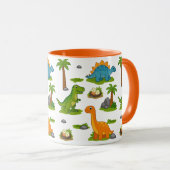 Süßes Dinosaurier-Muster für Kinder Tasse (VorderseiteRechts)