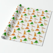 Süßes Dinosaurier-Muster Geschenkpapier (Ungerollt)