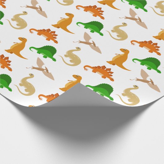 Süßes Dinosaurier-Muster Geschenkpapier (Ecke)