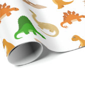 Süßes Dinosaurier-Muster Geschenkpapier (Rolleneckpunkt)