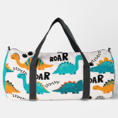Süßes Dinosaurier-Muster Individueller Name für Ki Duffle Bag (Vorderseite)