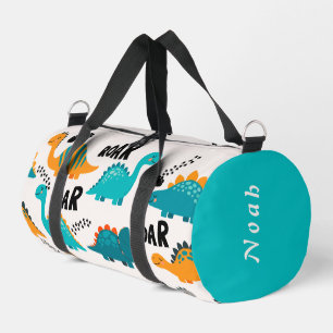 Süßes Dinosaurier-Muster Individueller Name für Ki Duffle Bag