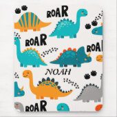 Süßes Dinosaurier-Muster mit individuellem Monogra Mousepad (Vorne)
