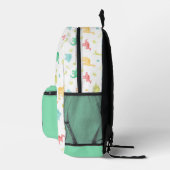 Süßes Dinosaurier-Muster-Monogramm-Name Bedruckter Rucksack (Rechts)