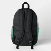 Süßes Dinosaurier-Muster-Monogramm-Name Bedruckter Rucksack (Rückseite)