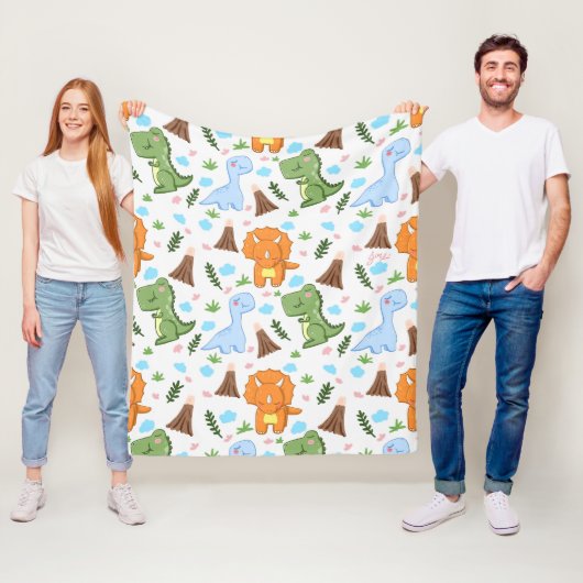 Süßes Dinosaurier-Muster Wasserfarben-Design Fleecedecke (Beispiel)