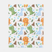 Süßes Dinosaurier-Muster Wasserfarben-Design Fleecedecke (Vorderseite)