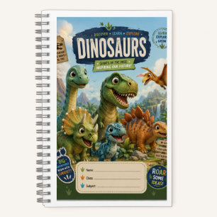 Süßes Dinosaurier-Notizbuch-Cover   Premium-Kinder Notizblock