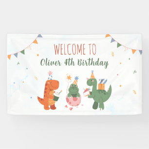 Süßes Dinosaurier T-Rex 4. Geburtstagsfeier Schild