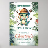 Süßes Dinosaurier-Themen-Baby-Shower Poster (Vorne)