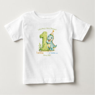 Süßes Dinosaurier-Themen-Geburtstagsfeier Baby T-shirt
