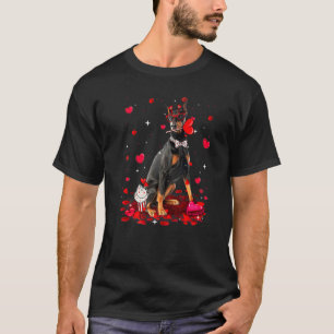 Süßes Dobermann-Hunde-Herz-Kostüm zum Valentinstag T-Shirt