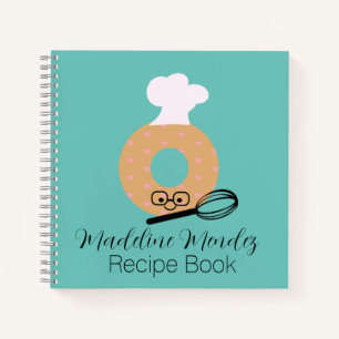 Süßes Donut-Bäcker-Rezept Kinder Blaue Notizbuch