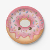 Süßes Donut-Design Hanukkah-Party-Papierteller Pappteller (Vorderseite)